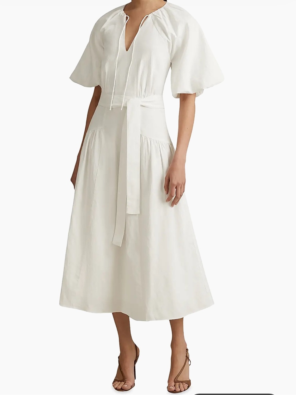 Reiss Alice puff sleeve white summer sundress